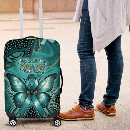 Ovarian Cancer Support Luggage Cover This Is What A Fighter Looks Like