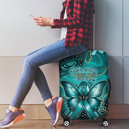 Ovarian Cancer Support Luggage Cover This Is What A Fighter Looks Like
