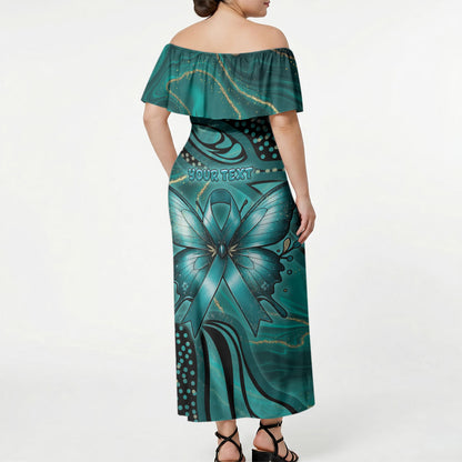 Personalised Ovarian Cancer Support Off Shoulder Maxi Dress This Is What A Fighter Looks Like