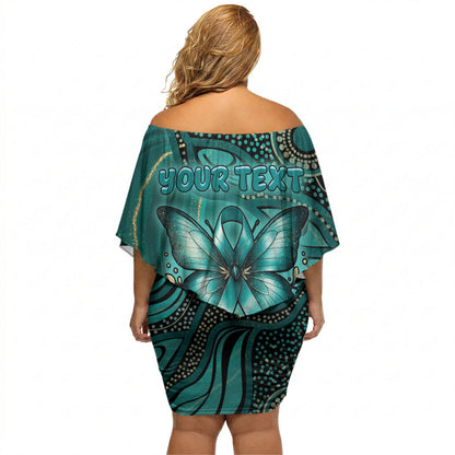 Personalised Ovarian Cancer Support Off Shoulder Short Dress This Is What A Fighter Looks Like