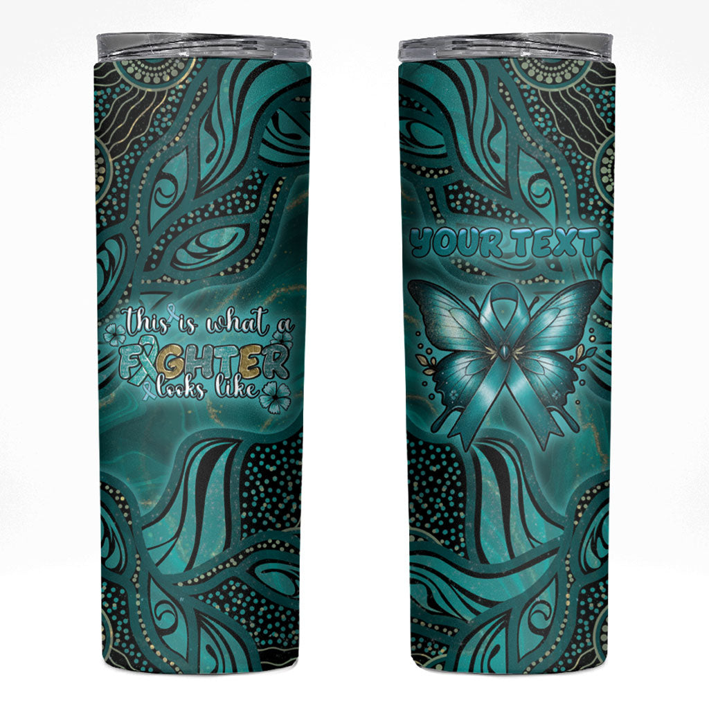 Personalised Ovarian Cancer Support Skinny Tumbler This Is What A Fighter Looks Like