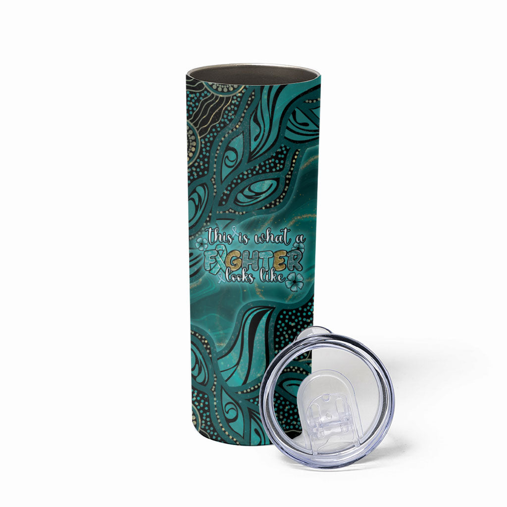Personalised Ovarian Cancer Support Skinny Tumbler This Is What A Fighter Looks Like