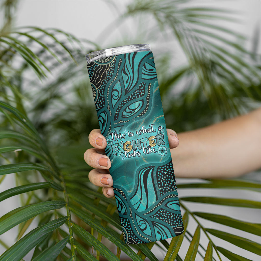 Personalised Ovarian Cancer Support Skinny Tumbler This Is What A Fighter Looks Like
