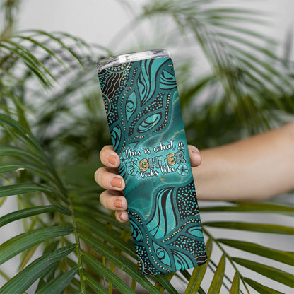 Personalised Ovarian Cancer Support Skinny Tumbler This Is What A Fighter Looks Like