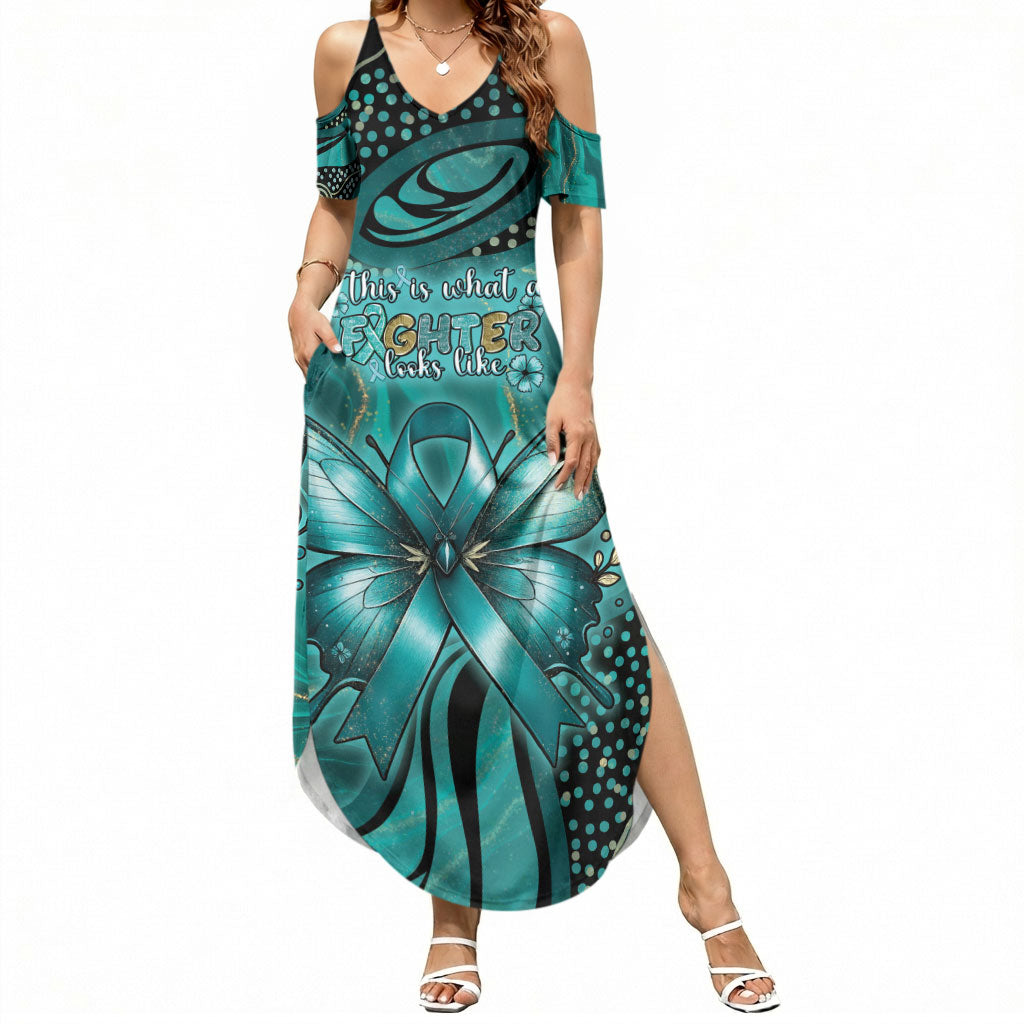 Personalised Ovarian Cancer Support Summer Maxi Dress This Is What A Fighter Looks Like