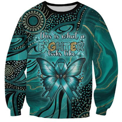 Personalised Ovarian Cancer Support Sweatshirt This Is What A Fighter Looks Like
