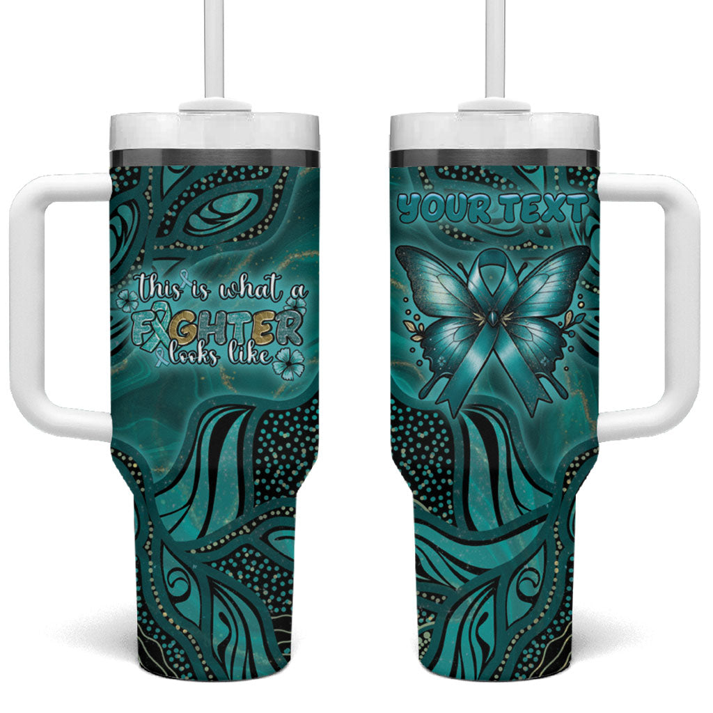 Personalised Ovarian Cancer Support Tumbler With Handle This Is What A Fighter Looks Like