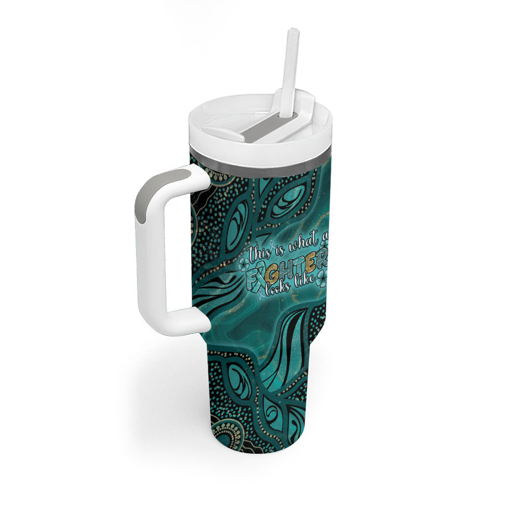 Personalised Ovarian Cancer Support Tumbler With Handle This Is What A Fighter Looks Like