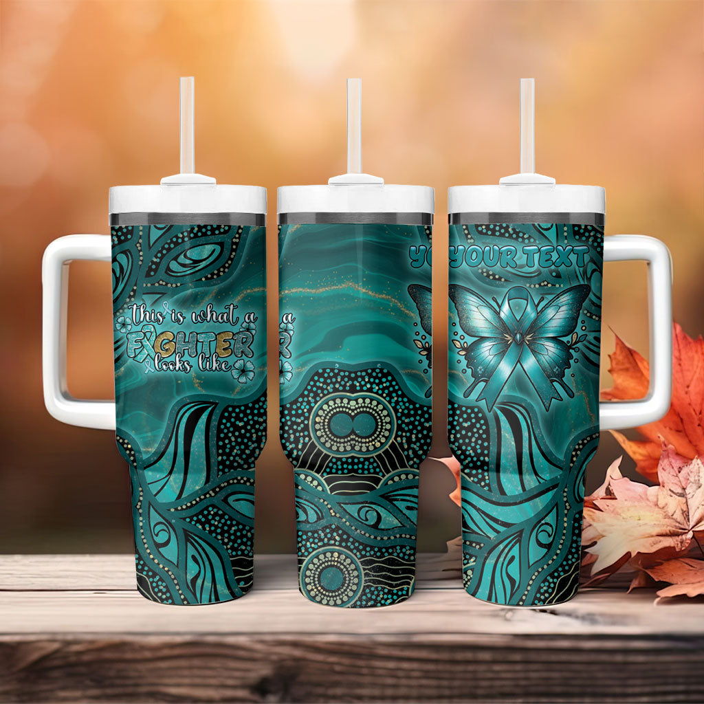 Personalised Ovarian Cancer Support Tumbler With Handle This Is What A Fighter Looks Like