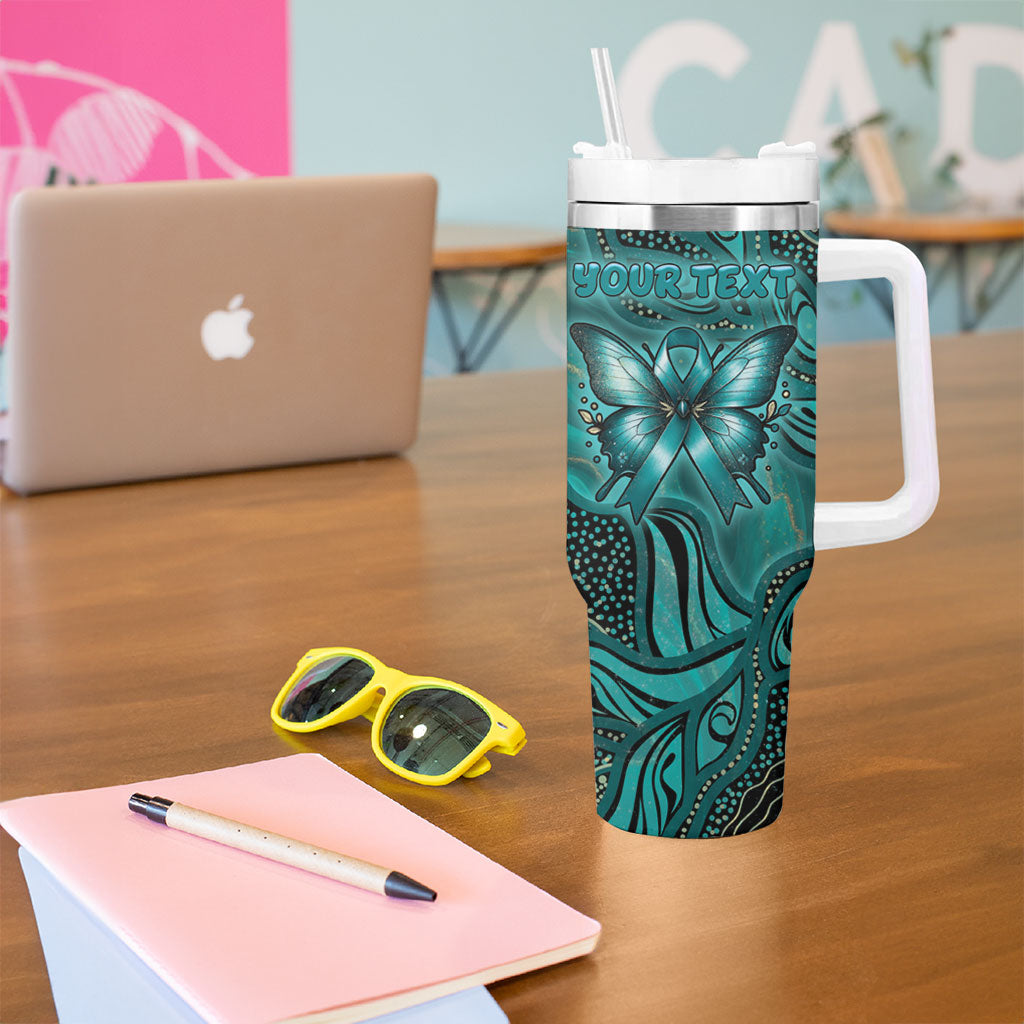 Personalised Ovarian Cancer Support Tumbler With Handle This Is What A Fighter Looks Like