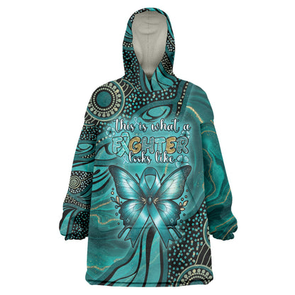 Personalised Ovarian Cancer Support Wearable Blanket Hoodie This Is What A Fighter Looks Like