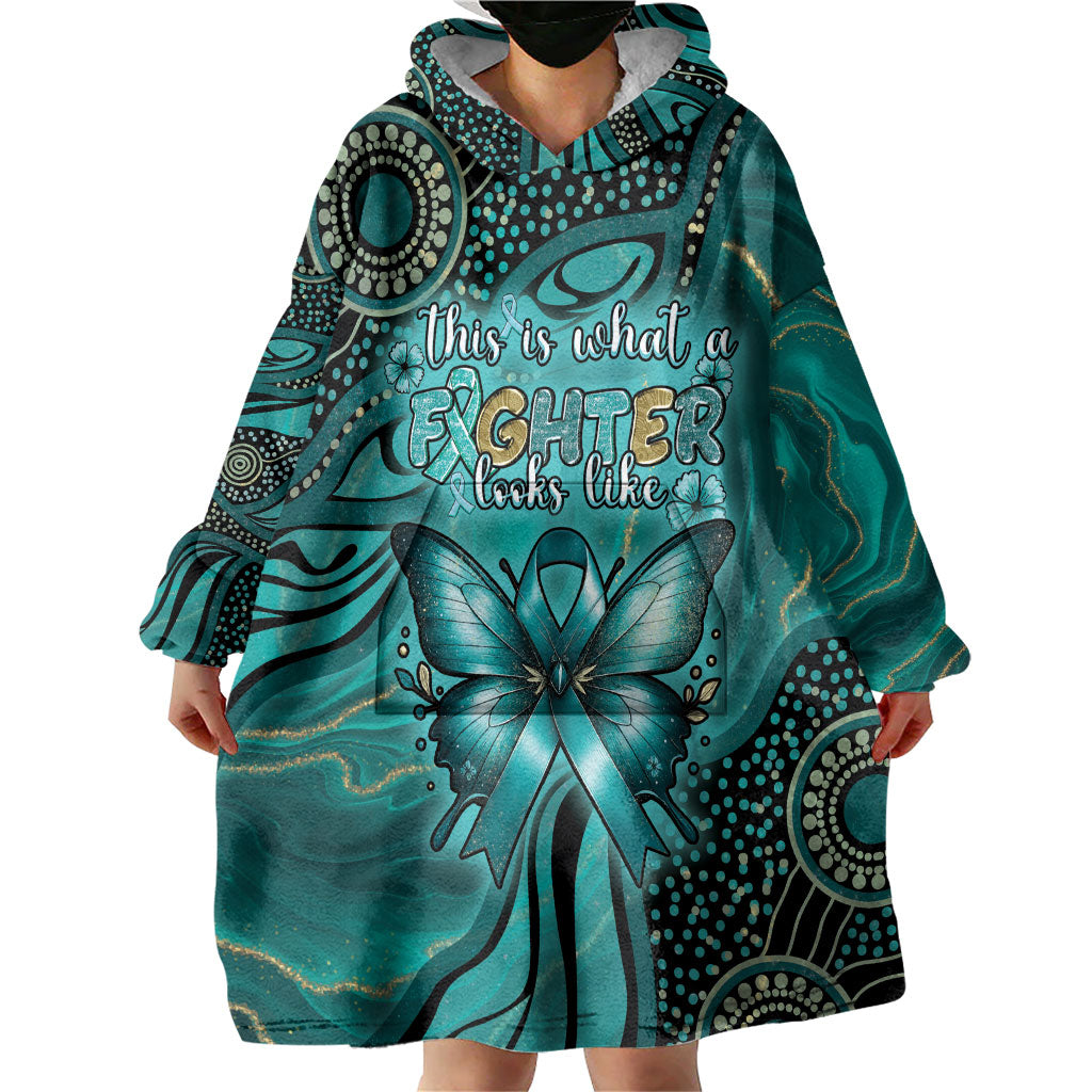 Personalised Ovarian Cancer Support Wearable Blanket Hoodie This Is What A Fighter Looks Like