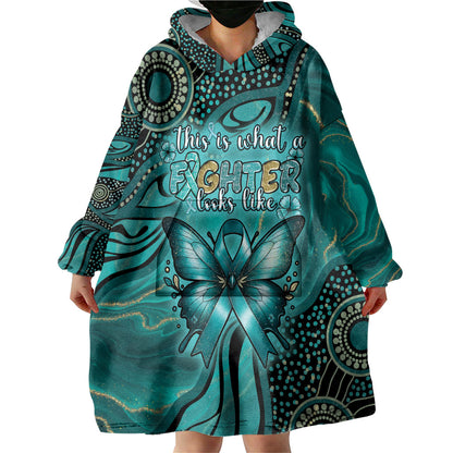 Personalised Ovarian Cancer Support Wearable Blanket Hoodie This Is What A Fighter Looks Like
