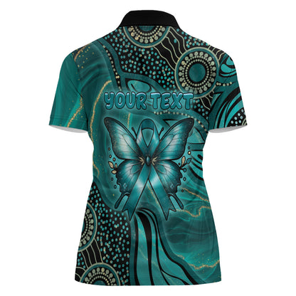 Personalised Ovarian Cancer Support Women Polo Shirt This Is What A Fighter Looks Like