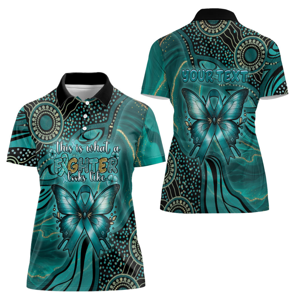 Personalised Ovarian Cancer Support Women Polo Shirt This Is What A Fighter Looks Like