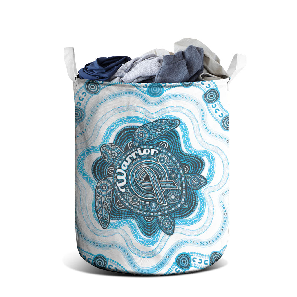 Prostate Cancer Support Laundry Basket Warrior Ribbon Turtle Dot Art Pattern