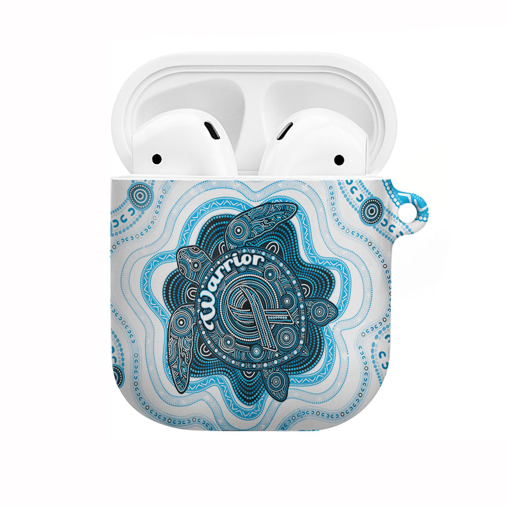 Prostate Cancer Support AirPods Case Warrior Ribbon Turtle Dot Art Pattern