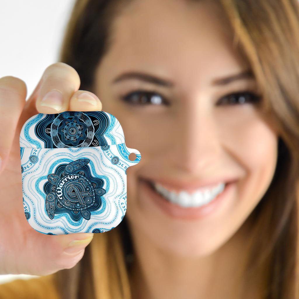 Prostate Cancer Support AirPods Case Warrior Ribbon Turtle Dot Art Pattern