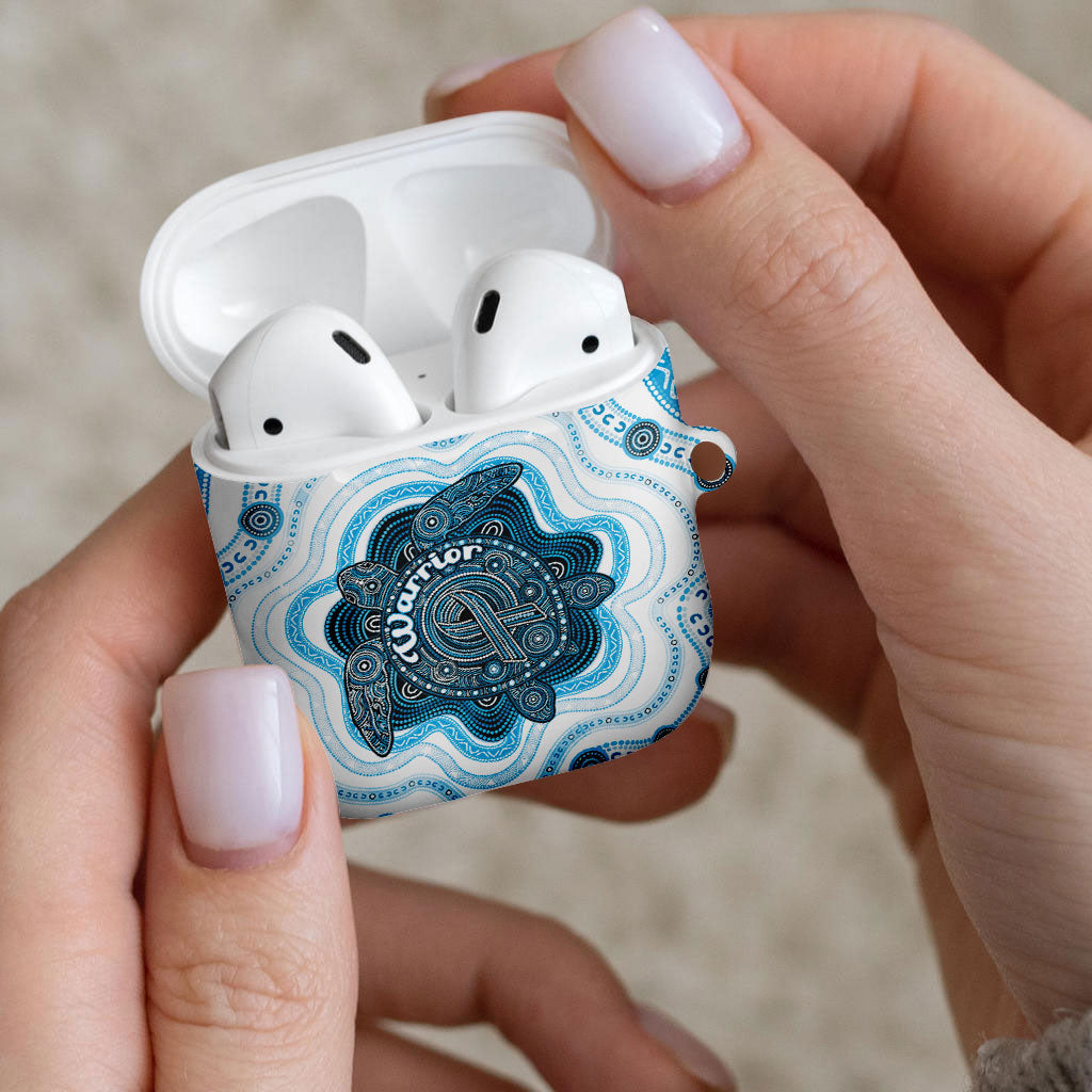 Prostate Cancer Support AirPods Case Warrior Ribbon Turtle Dot Art Pattern