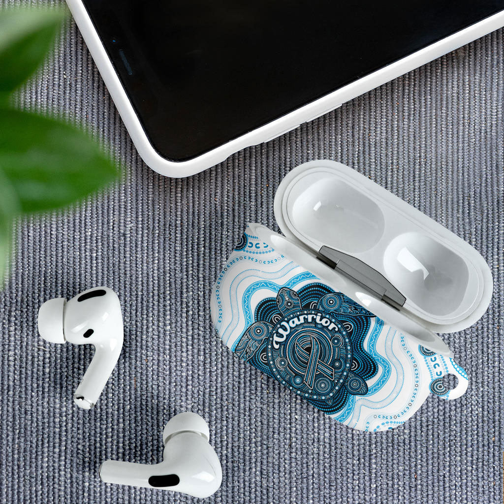 Prostate Cancer Support AirPods Case Warrior Ribbon Turtle Dot Art Pattern