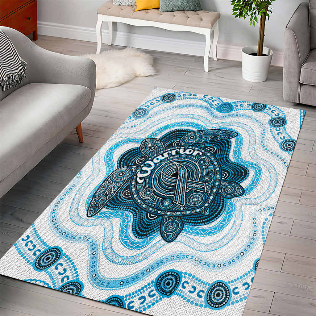 Prostate Cancer Support Area Rug Warrior Ribbon Turtle Dot Art Pattern