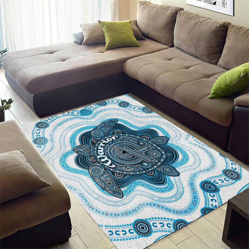 Prostate Cancer Support Area Rug Warrior Ribbon Turtle Dot Art Pattern