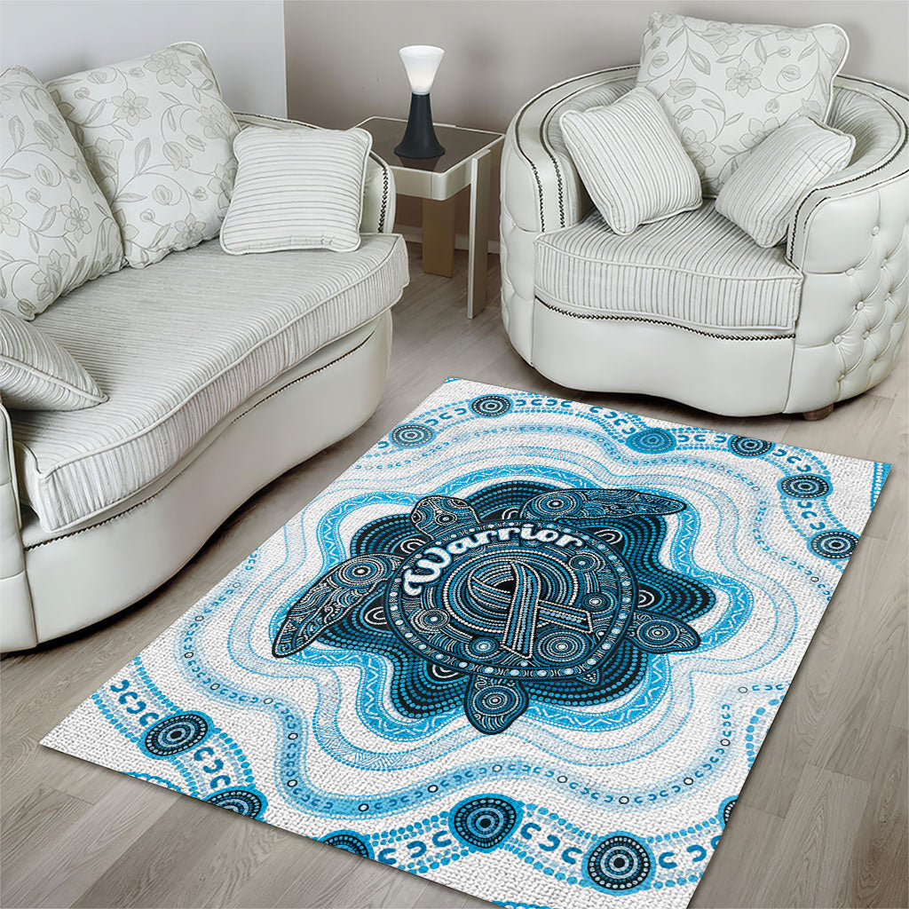 Prostate Cancer Support Area Rug Warrior Ribbon Turtle Dot Art Pattern