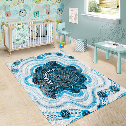 Prostate Cancer Support Area Rug Warrior Ribbon Turtle Dot Art Pattern