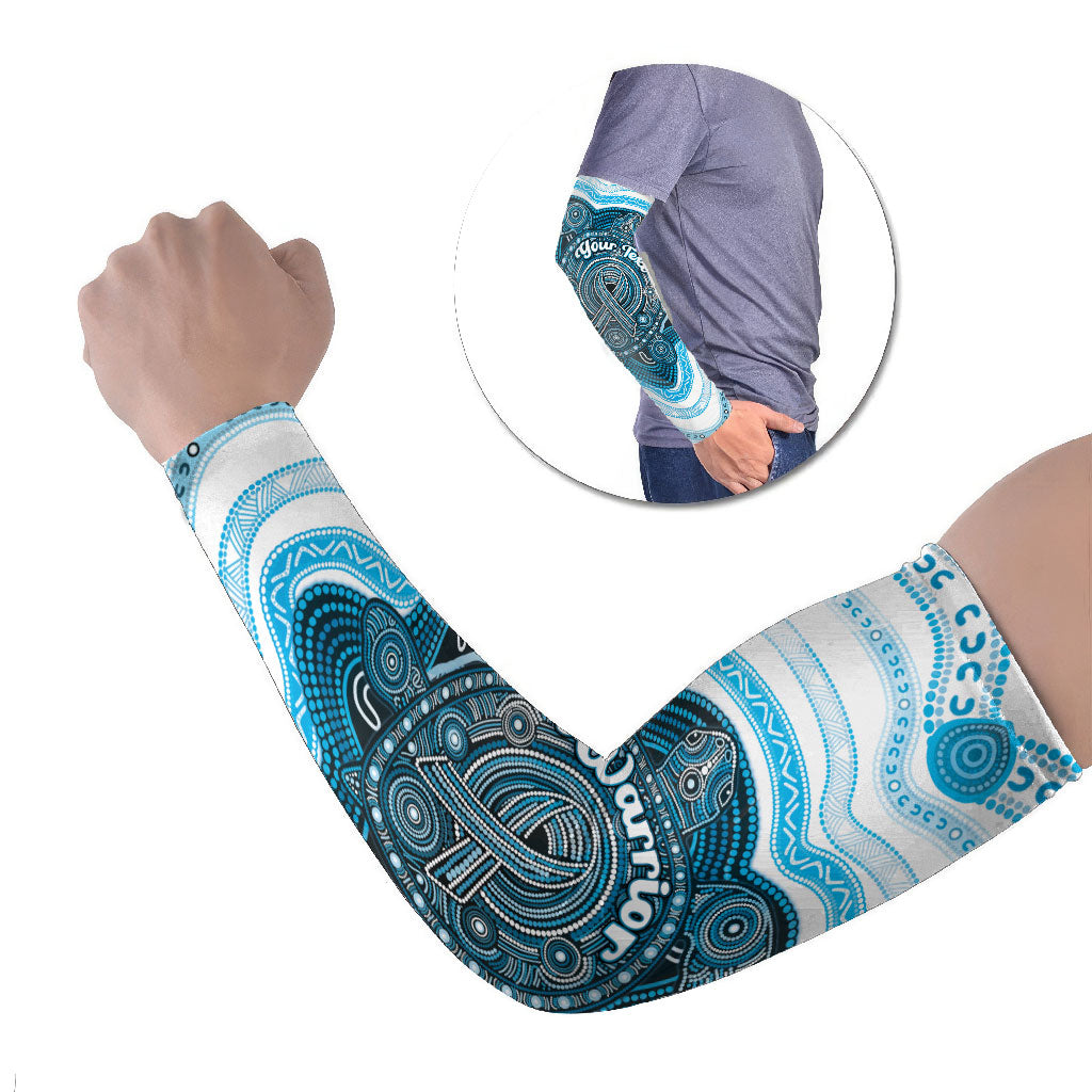 Personalised Prostate Cancer Support Arm Sleeves Warrior Ribbon Turtle Dot Art Pattern