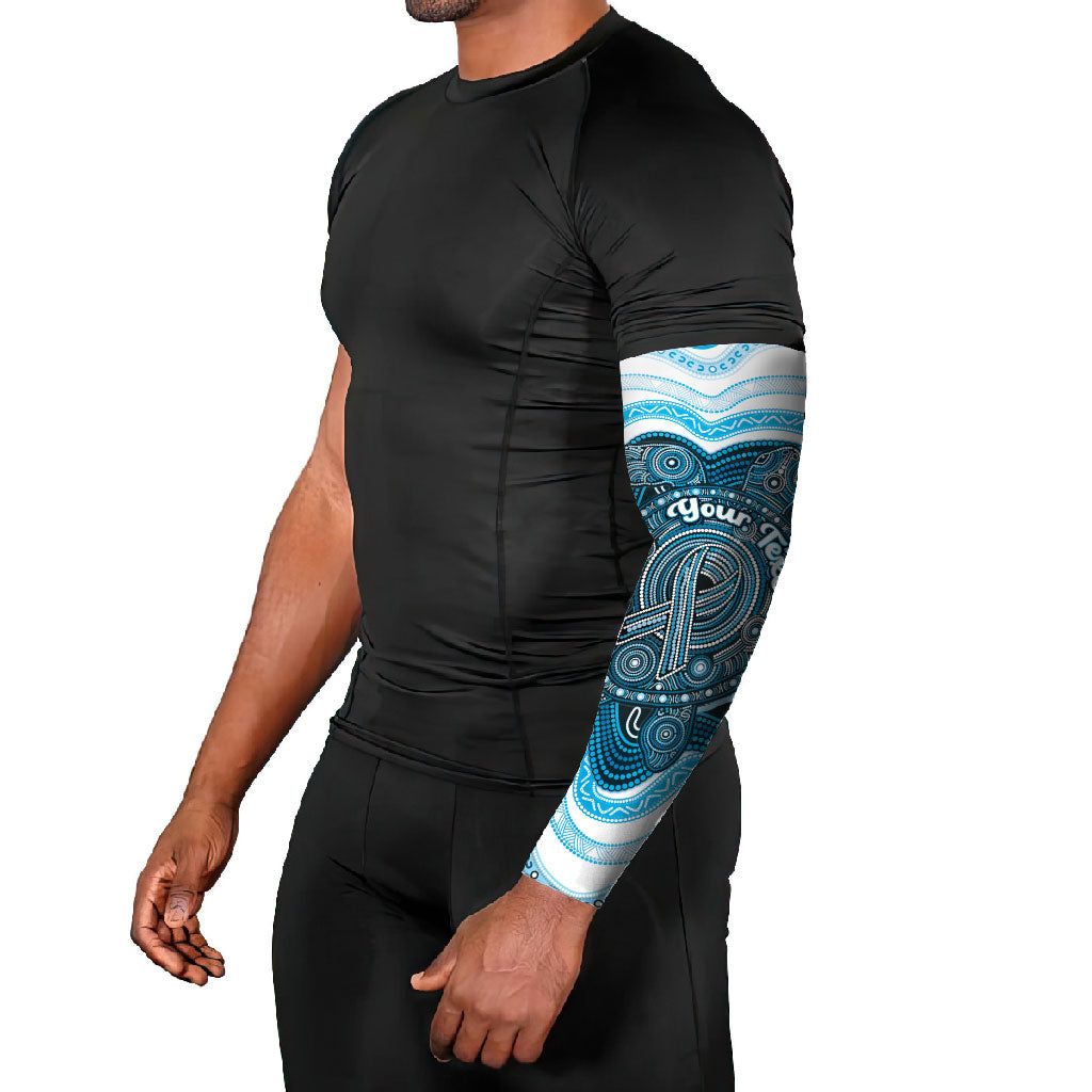 Personalised Prostate Cancer Support Arm Sleeves Warrior Ribbon Turtle Dot Art Pattern