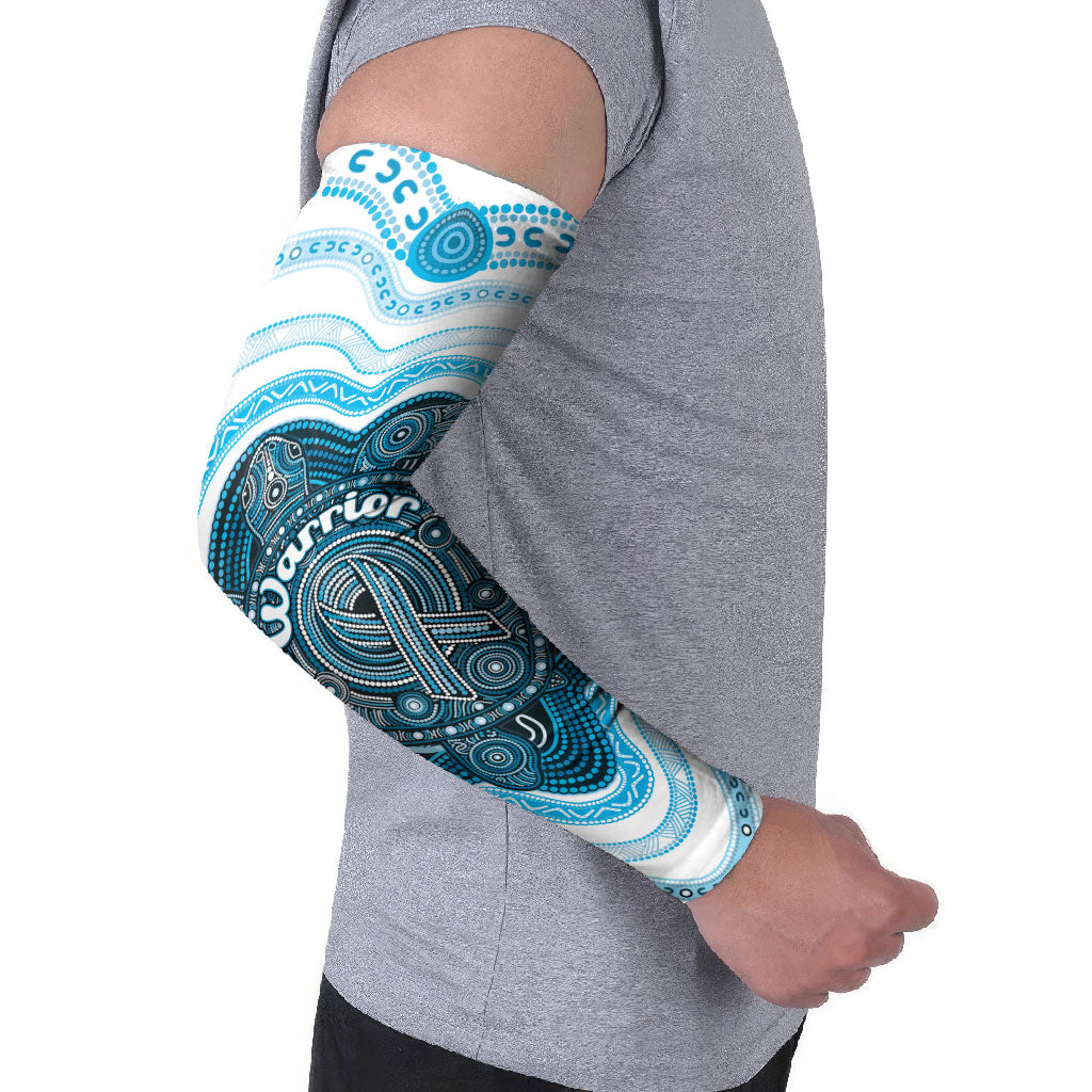 Personalised Prostate Cancer Support Arm Sleeves Warrior Ribbon Turtle Dot Art Pattern