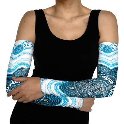Personalised Prostate Cancer Support Arm Sleeves Warrior Ribbon Turtle Dot Art Pattern
