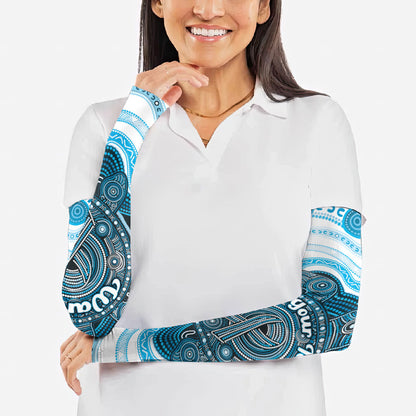 Personalised Prostate Cancer Support Arm Sleeves Warrior Ribbon Turtle Dot Art Pattern