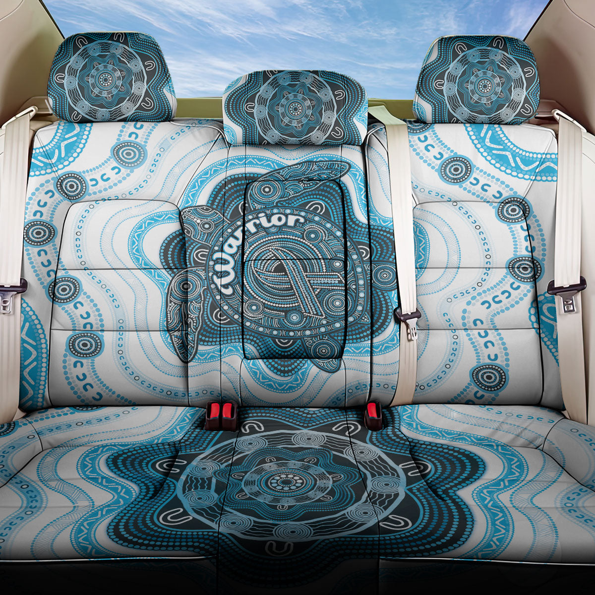 Prostate Cancer Support Back Car Seat Cover Warrior Ribbon Turtle Dot Art Pattern
