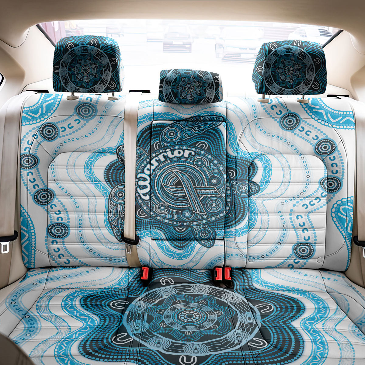 Prostate Cancer Support Back Car Seat Cover Warrior Ribbon Turtle Dot Art Pattern