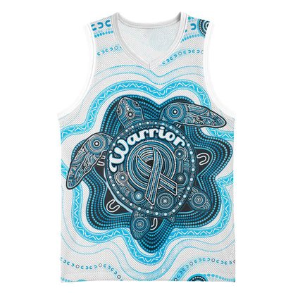 Personalised Prostate Cancer Support Basketball Jersey Warrior Ribbon Turtle Dot Art Pattern