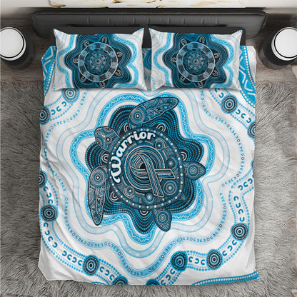 Prostate Cancer Support Bedding Set Warrior Ribbon Turtle Dot Art Pattern