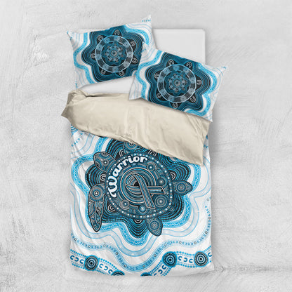 Prostate Cancer Support Bedding Set Warrior Ribbon Turtle Dot Art Pattern