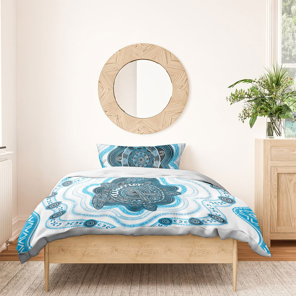 Prostate Cancer Support Bedding Set Warrior Ribbon Turtle Dot Art Pattern