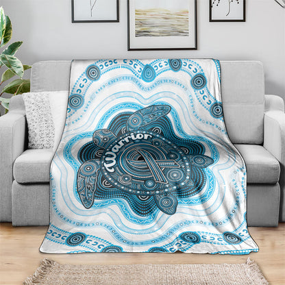 Prostate Cancer Support Blanket Warrior Ribbon Turtle Dot Art Pattern