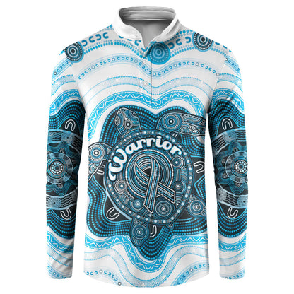 Personalised Prostate Cancer Support Button Sweatshirt Warrior Ribbon Turtle Dot Art Pattern