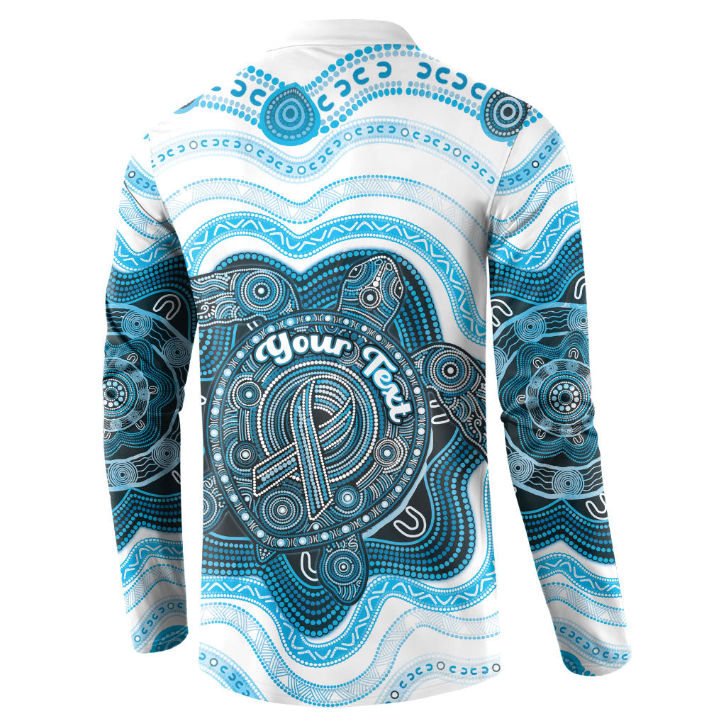 Personalised Prostate Cancer Support Button Sweatshirt Warrior Ribbon Turtle Dot Art Pattern