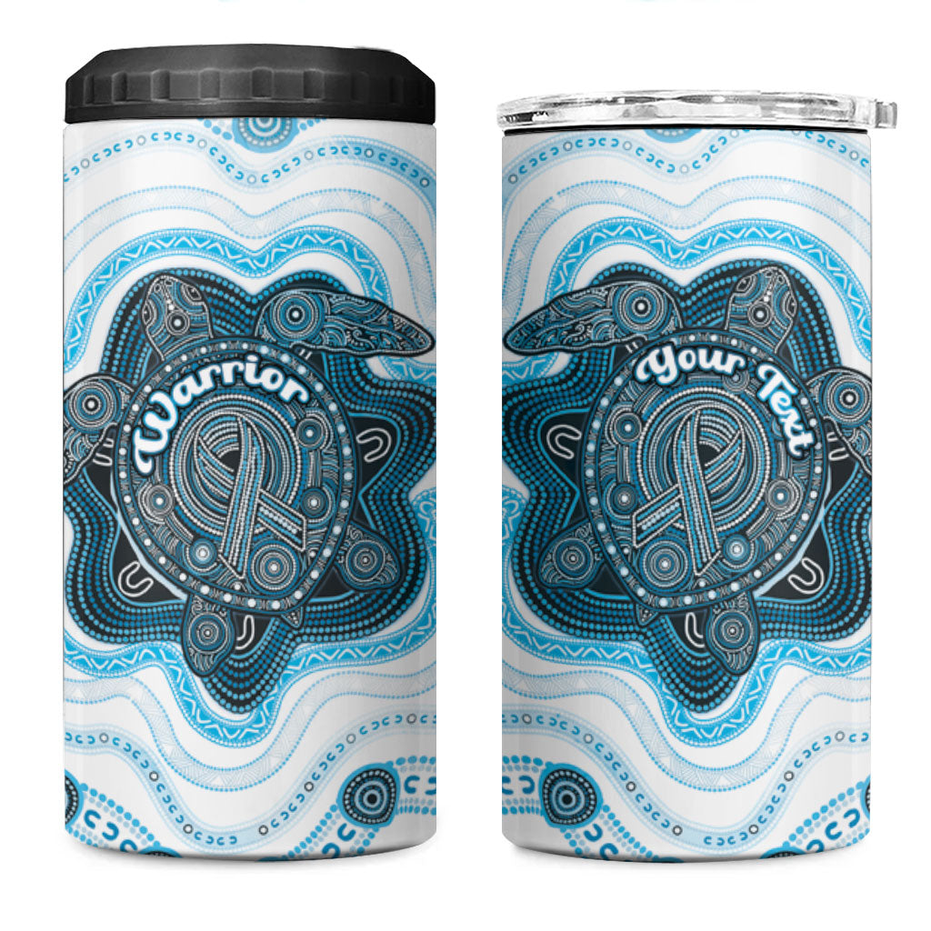 Personalised Prostate Cancer Support 4 in 1 Can Cooler Tumbler Warrior Ribbon Turtle Dot Art Pattern