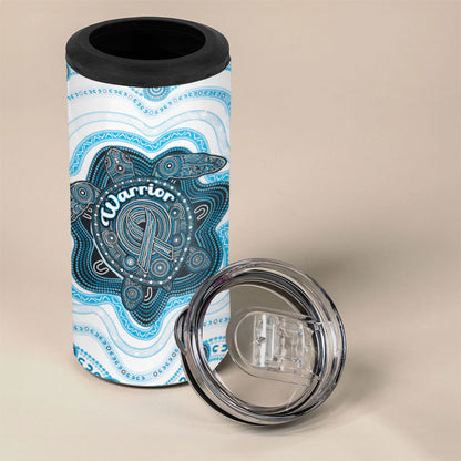 Personalised Prostate Cancer Support 4 in 1 Can Cooler Tumbler Warrior Ribbon Turtle Dot Art Pattern