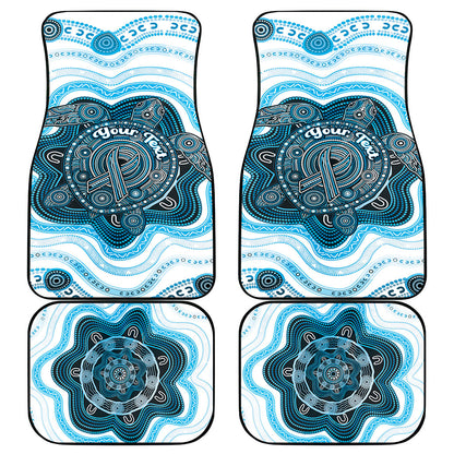 Personalised Prostate Cancer Support Car Mats Warrior Ribbon Turtle Dot Art Pattern
