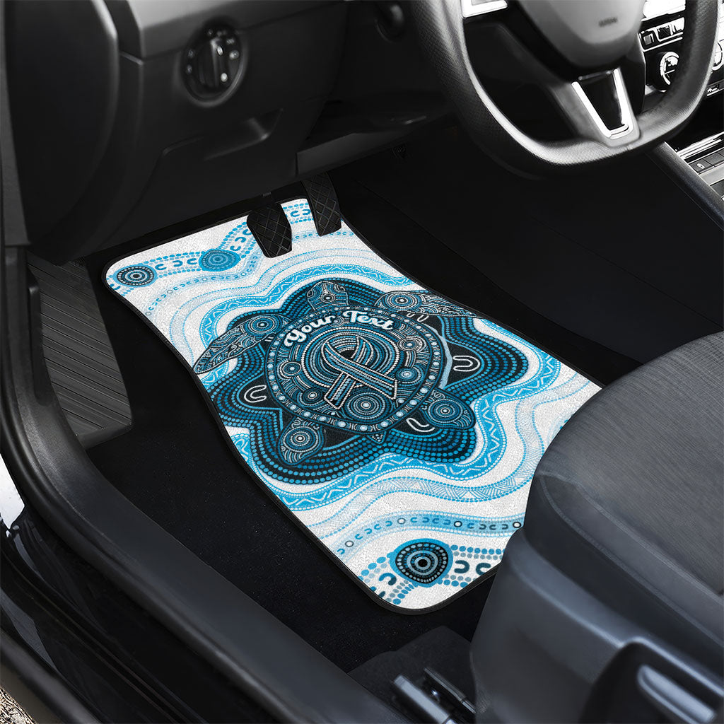 Personalised Prostate Cancer Support Car Mats Warrior Ribbon Turtle Dot Art Pattern