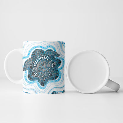 Personalised Prostate Cancer Support Ceramic Mug Warrior Ribbon Turtle Dot Art Pattern