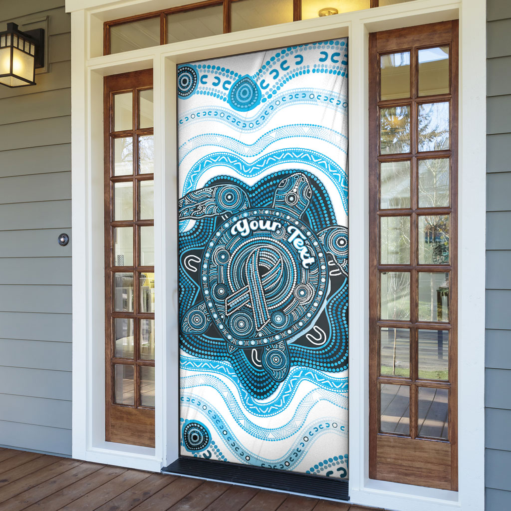 Personalised Prostate Cancer Support Door Cover Warrior Ribbon Turtle Dot Art Pattern