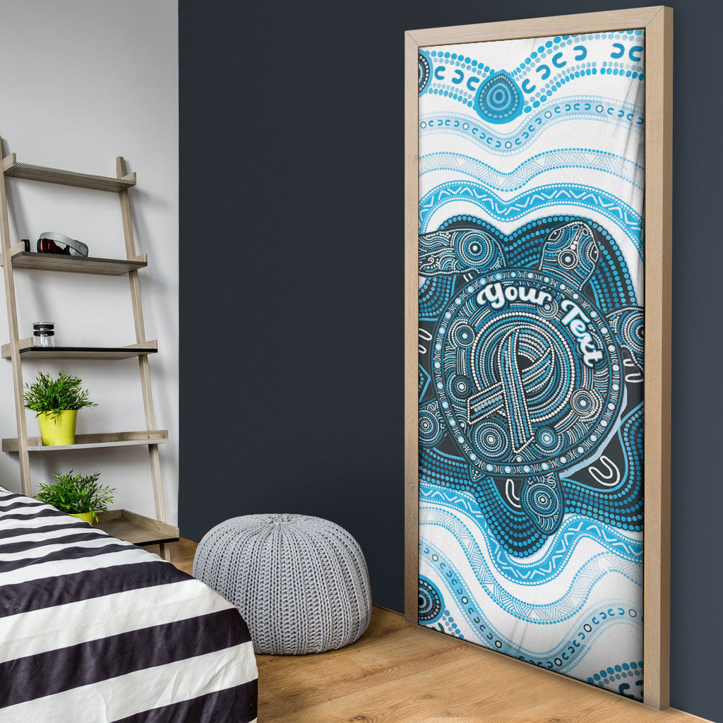 Personalised Prostate Cancer Support Door Cover Warrior Ribbon Turtle Dot Art Pattern