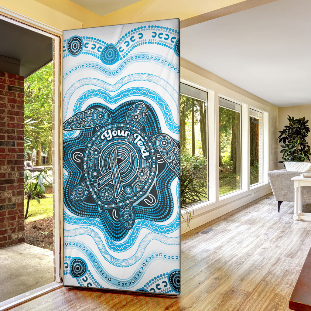 Personalised Prostate Cancer Support Door Cover Warrior Ribbon Turtle Dot Art Pattern